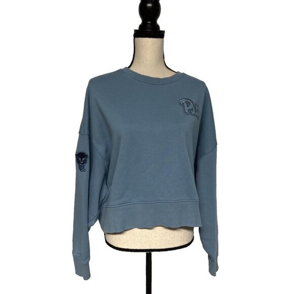 Pro Standard Luxury Pitt Panthers Sweatshirt Women's M Box Fit Thumb Holes Cute - Picture 1 of 10